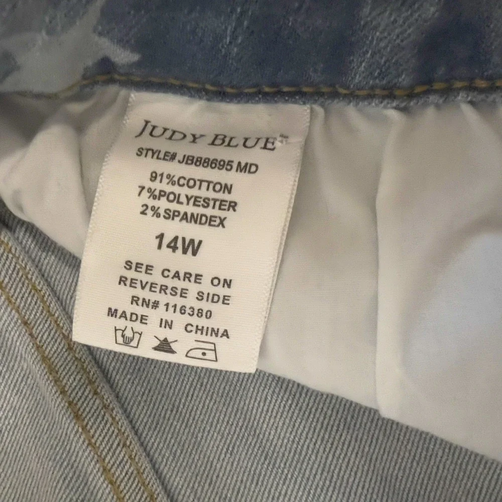 NWT JUDY BLUE High Waist Flare Jeans Stars & Stripes Size 14W Stretch USA. - Picture 12 of 13